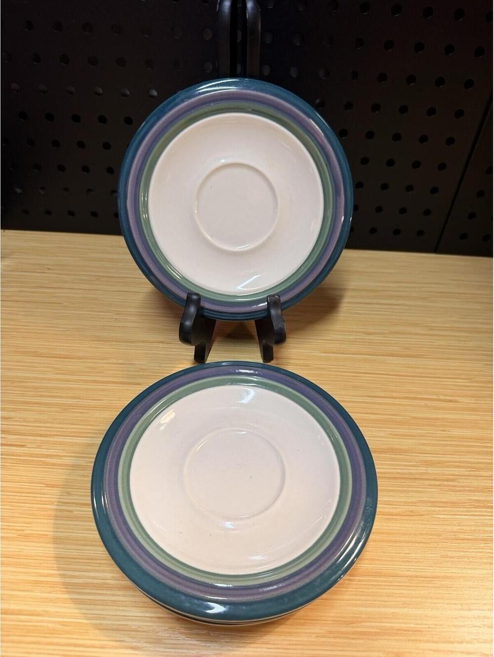 Vintage 4 Pfaltzgraff Stoneware Mountain Shadow Saucers *